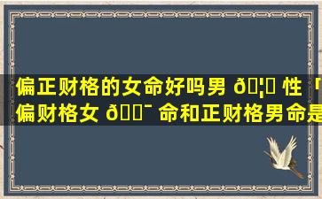 偏正财格的女命好吗男 🦁 性「偏财格女 🐯 命和正财格男命是夫妻会怎么样」
